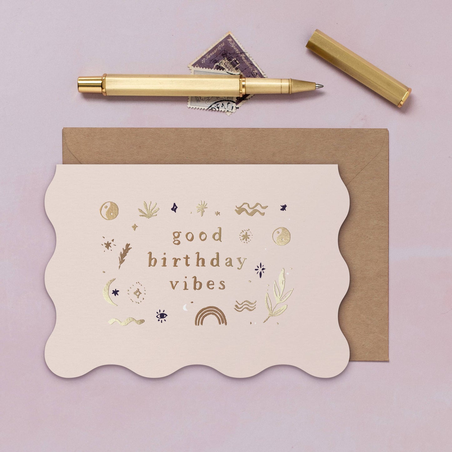 Sister Paper Co. - Good Vibes Birthday Card | Greeting Cards | Minimalist Card CSC04