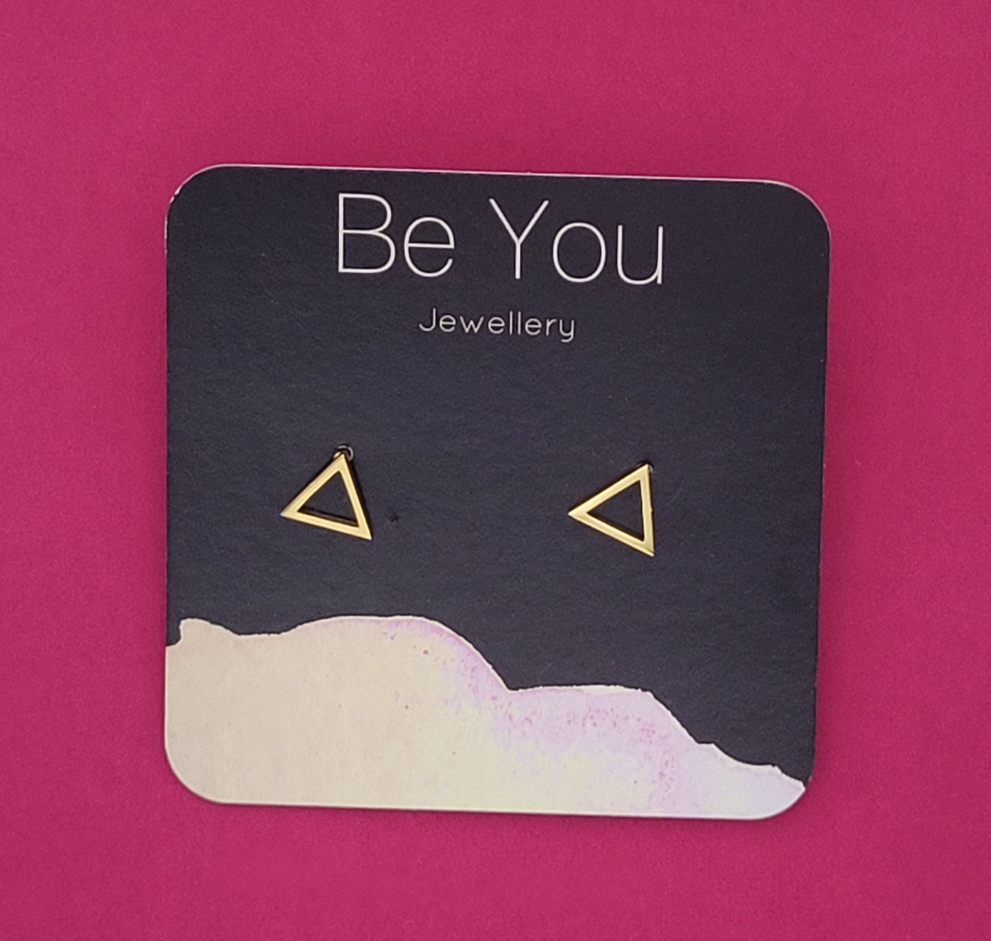 Stainless Steel Gold Studs Open Triangle BUGS13