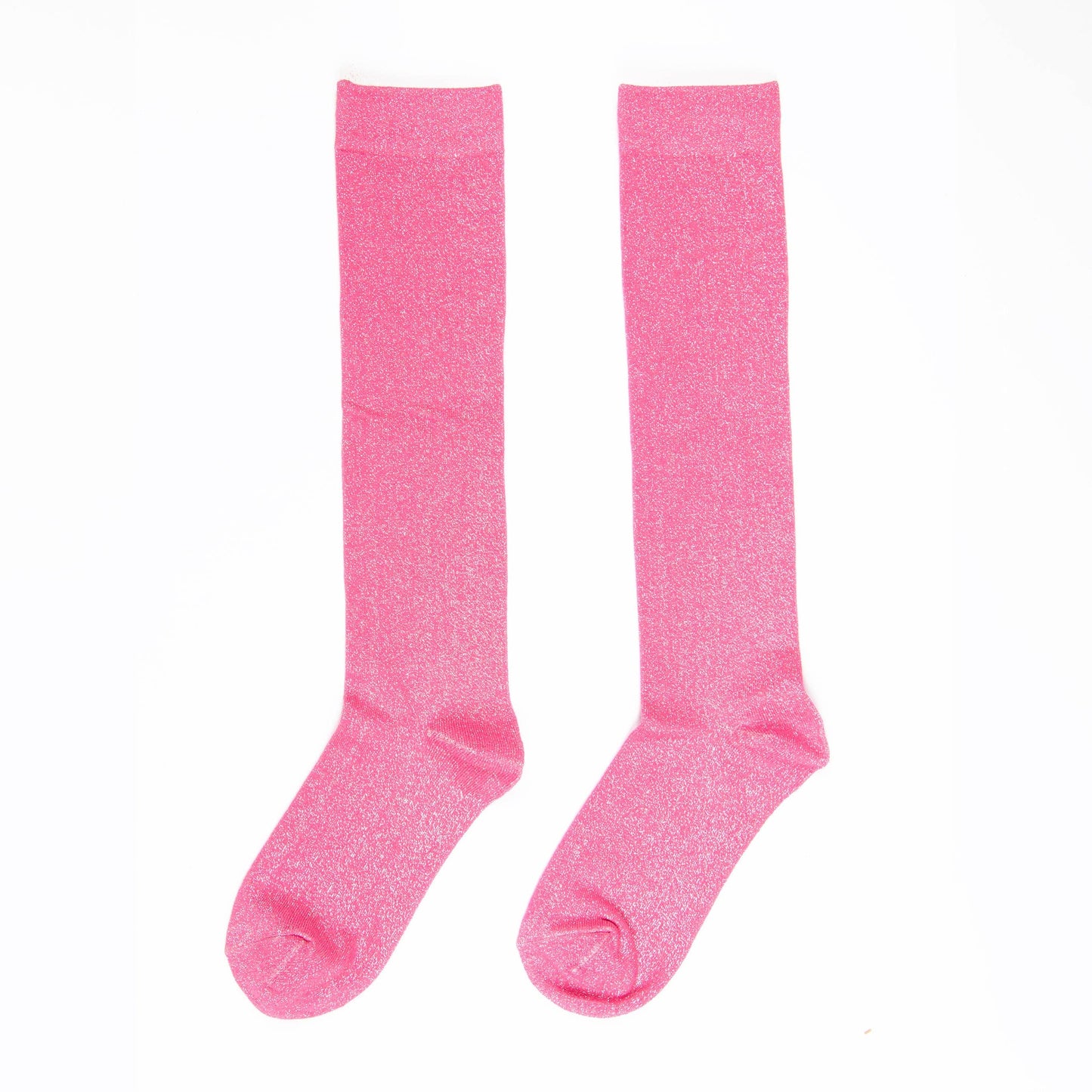 Sock Talk - Women's Knee High Glitter Socks - Hot Pink