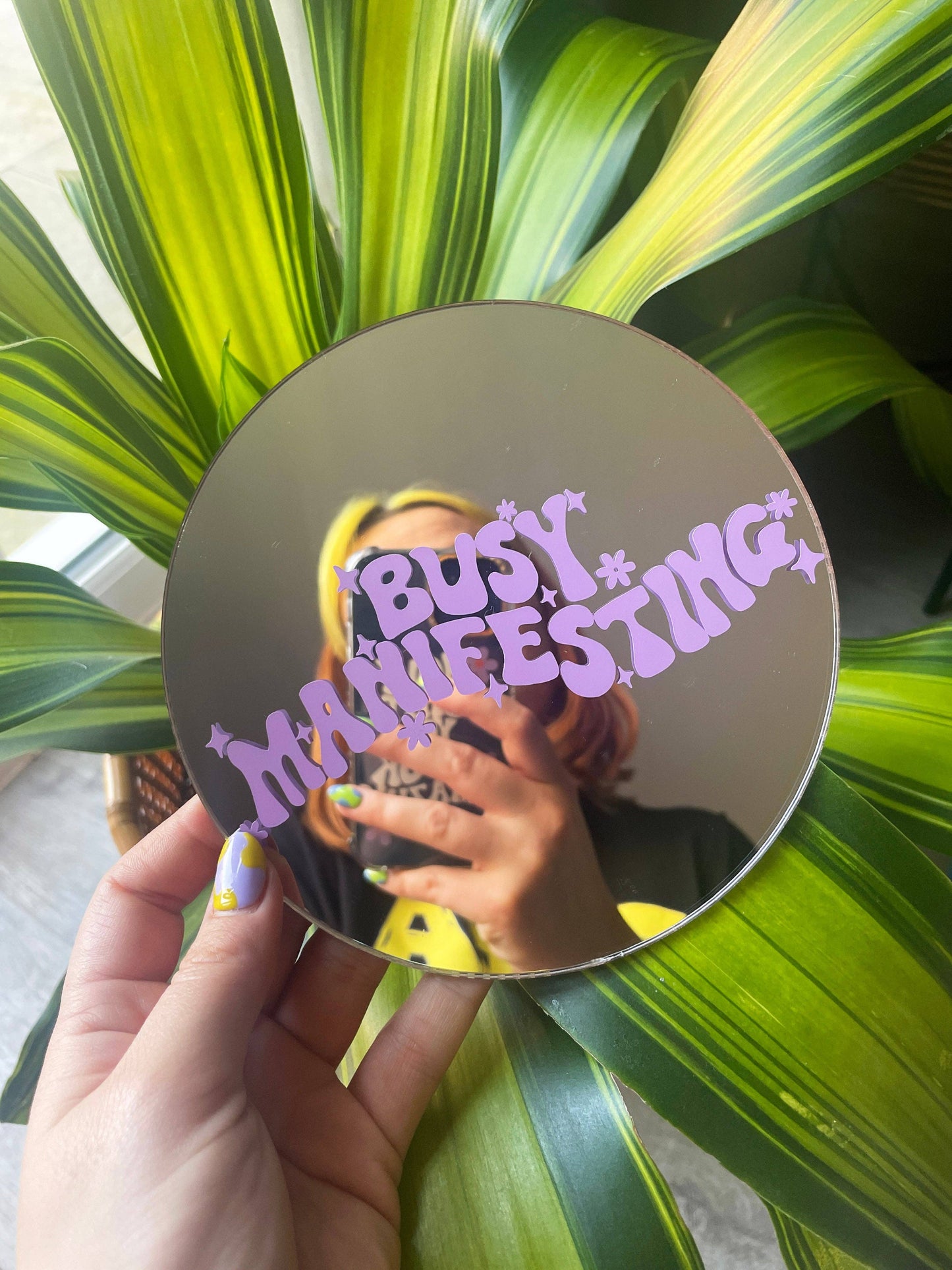 Printed Weird - Busy Manifesting Disc Mirror