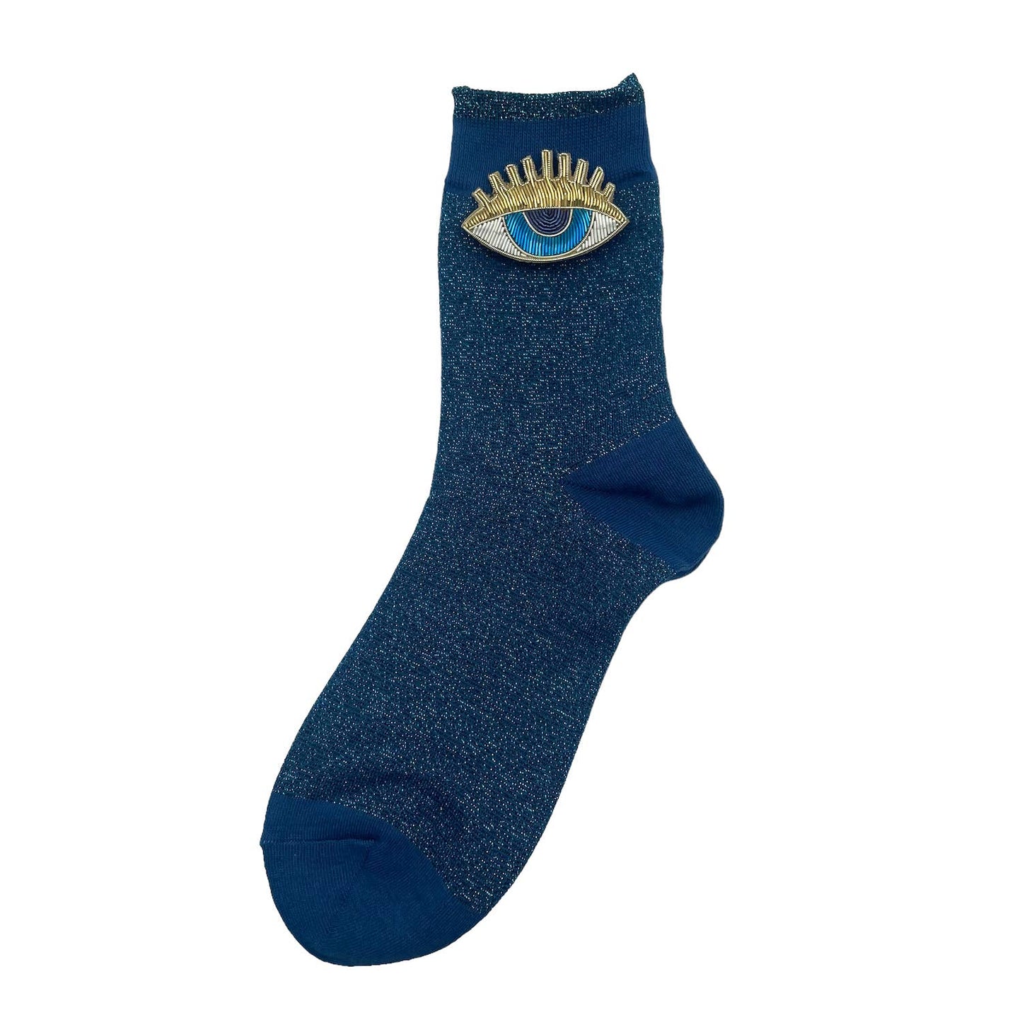 Sixton London - Tokyo socks with eclectic pins: Turquoise Turquoise eye