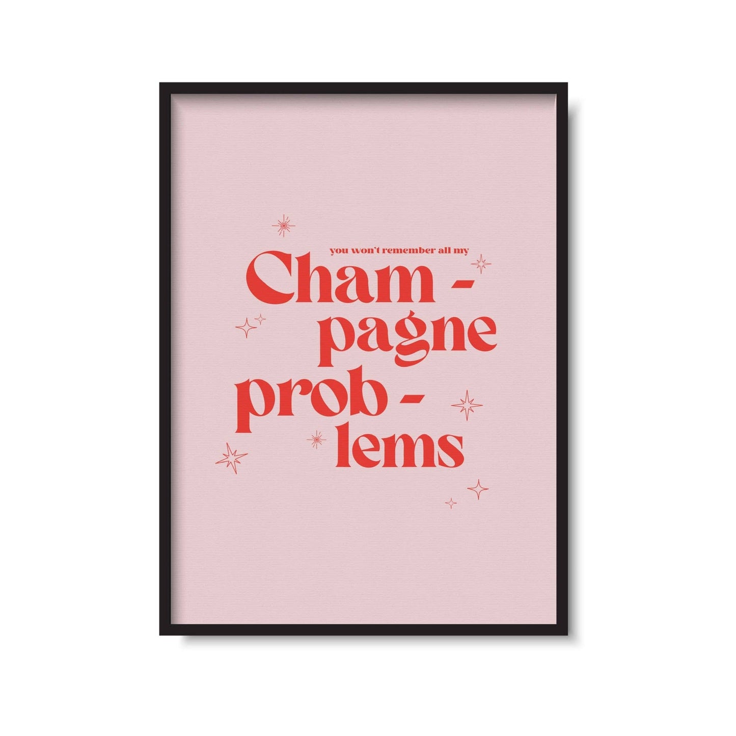 Twisted Rebel Designs - Champagne Problems Taylor Swift Inspired Print: Red & Pink / A5