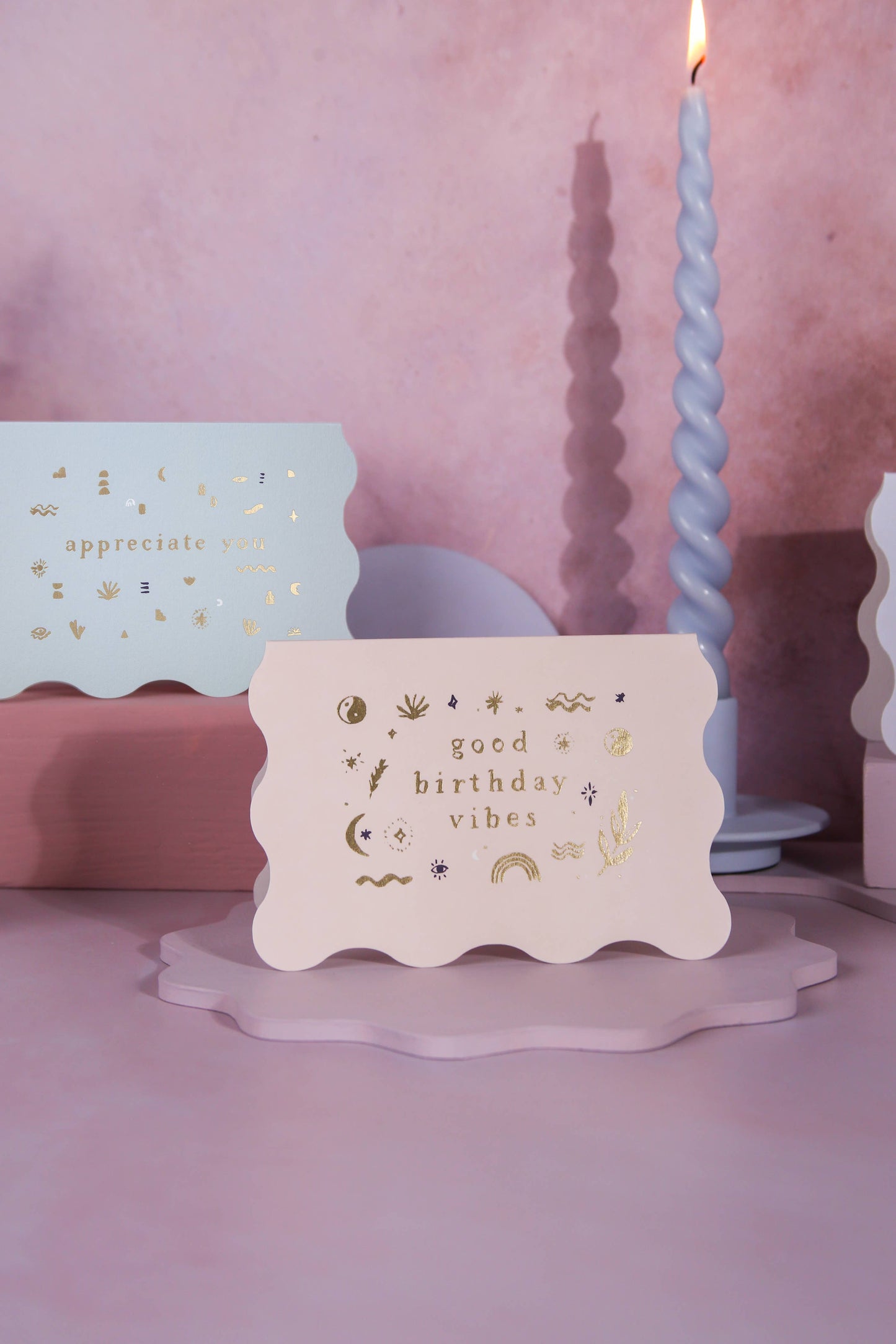 Sister Paper Co. - Good Vibes Birthday Card | Greeting Cards | Minimalist Card CSC04