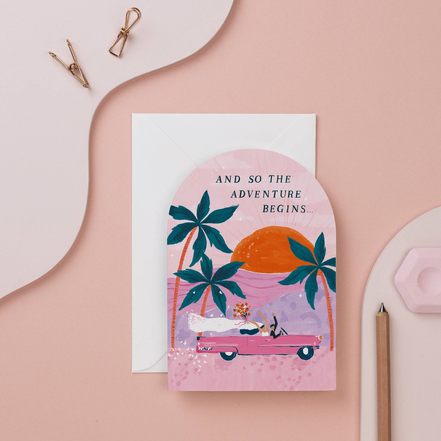 Sister Paper Co. - Adventures Wedding Card | Bride & Groom Card | Wedding Cards NVC08