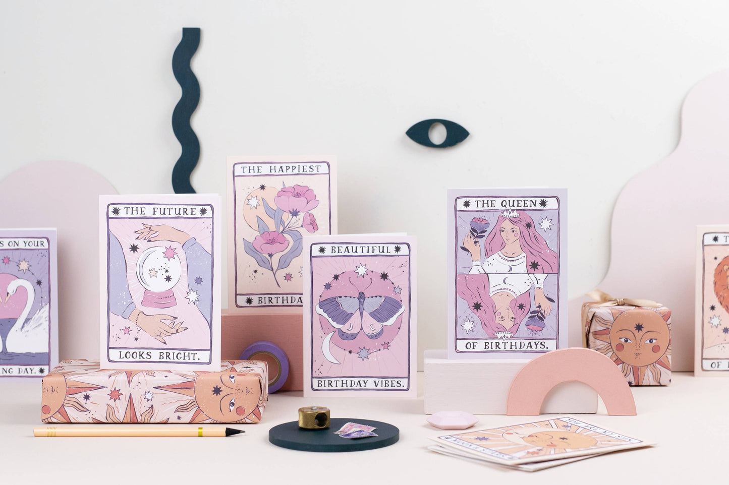Sister Paper Co. - Moth Birthday Vibes Card | Birthday Card | Tarot Cards TAC16