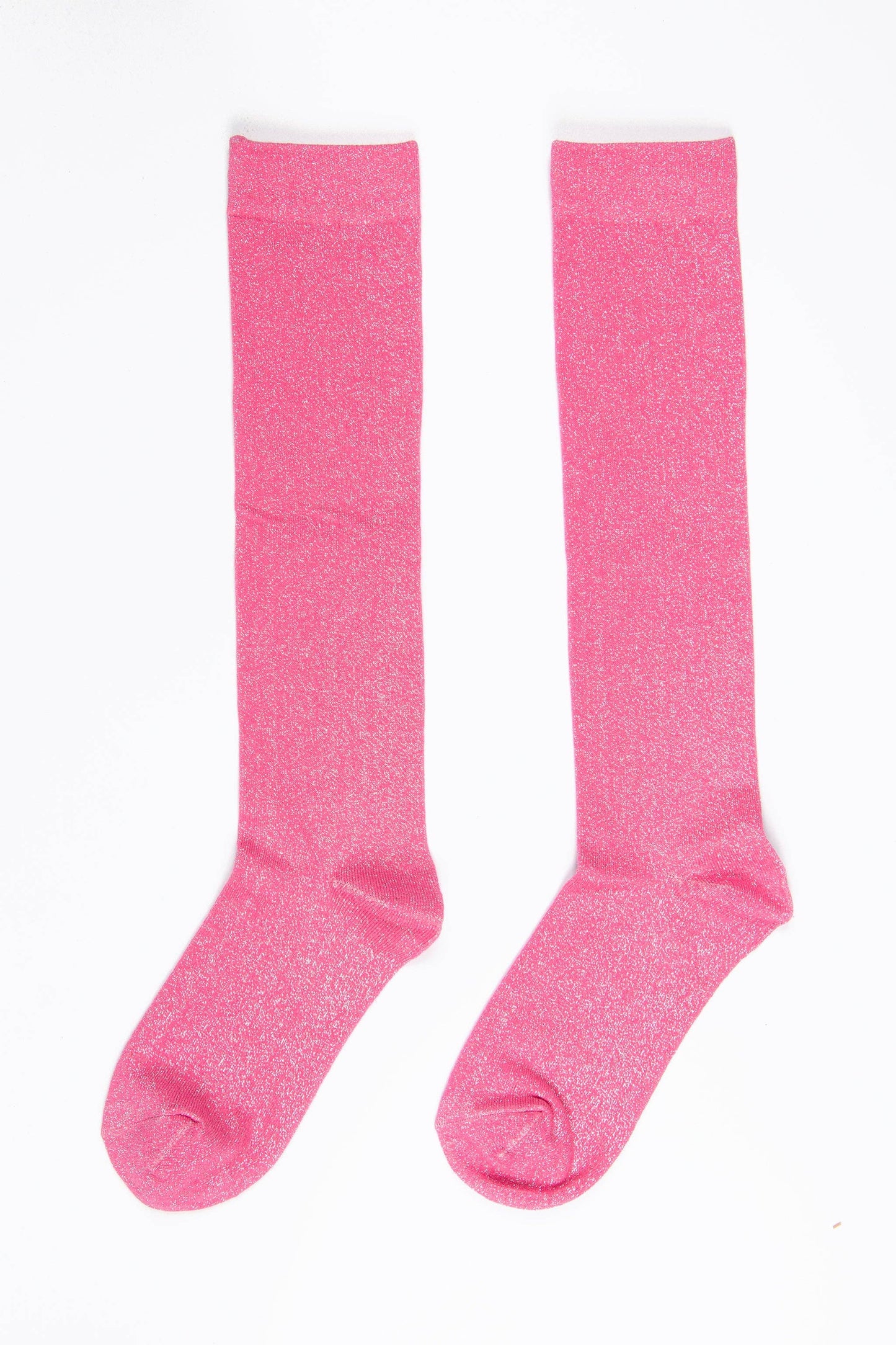 Sock Talk - Women's Knee High Glitter Socks - Hot Pink