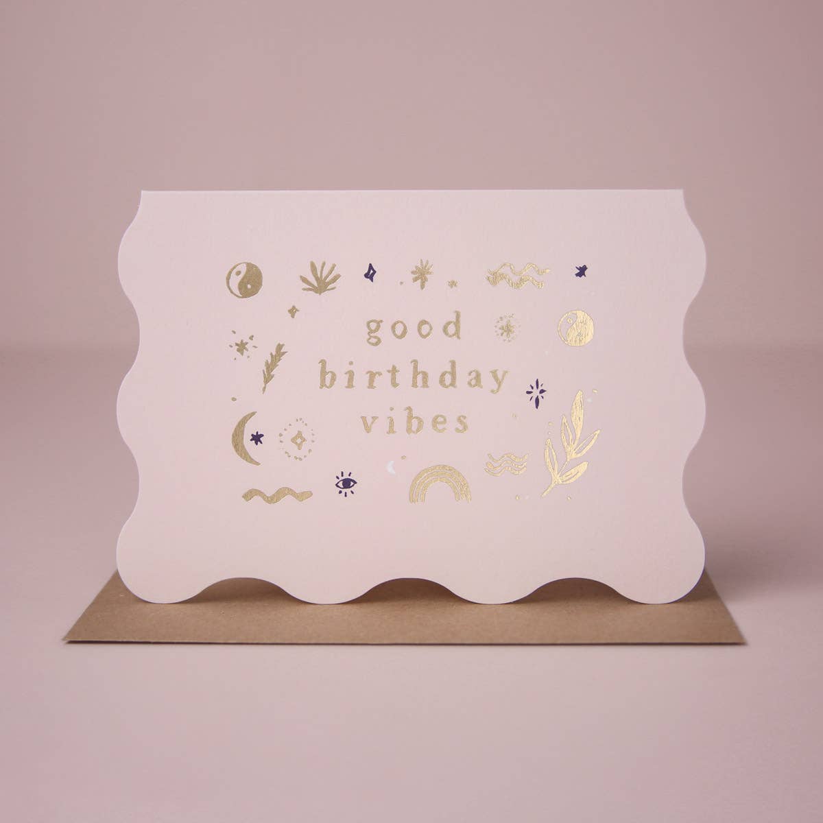 Sister Paper Co. - Good Vibes Birthday Card | Greeting Cards | Minimalist Card CSC04