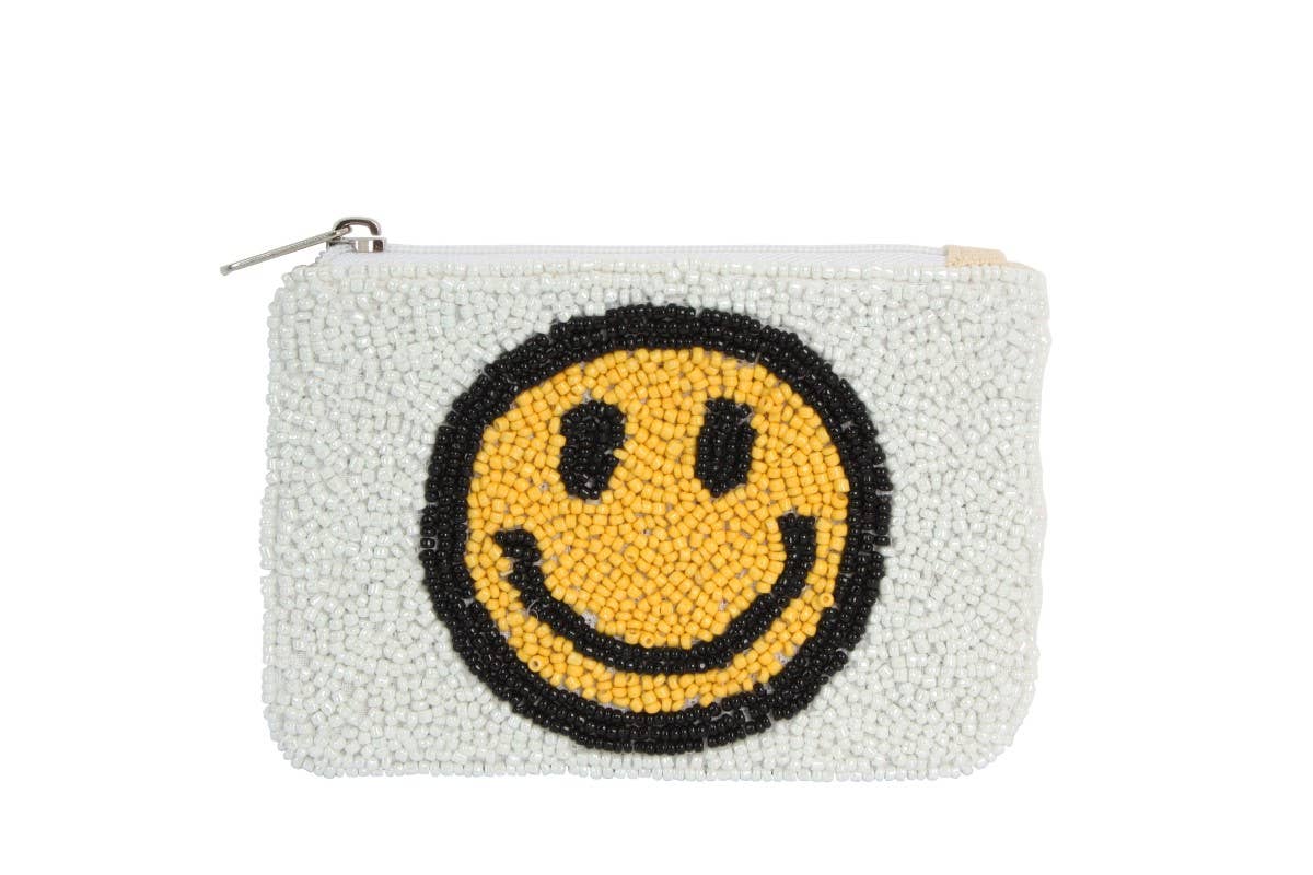Nima Accessories Inc - Ladies Fully Beaded HAPPY FACE Theme Fashion Coin Purse