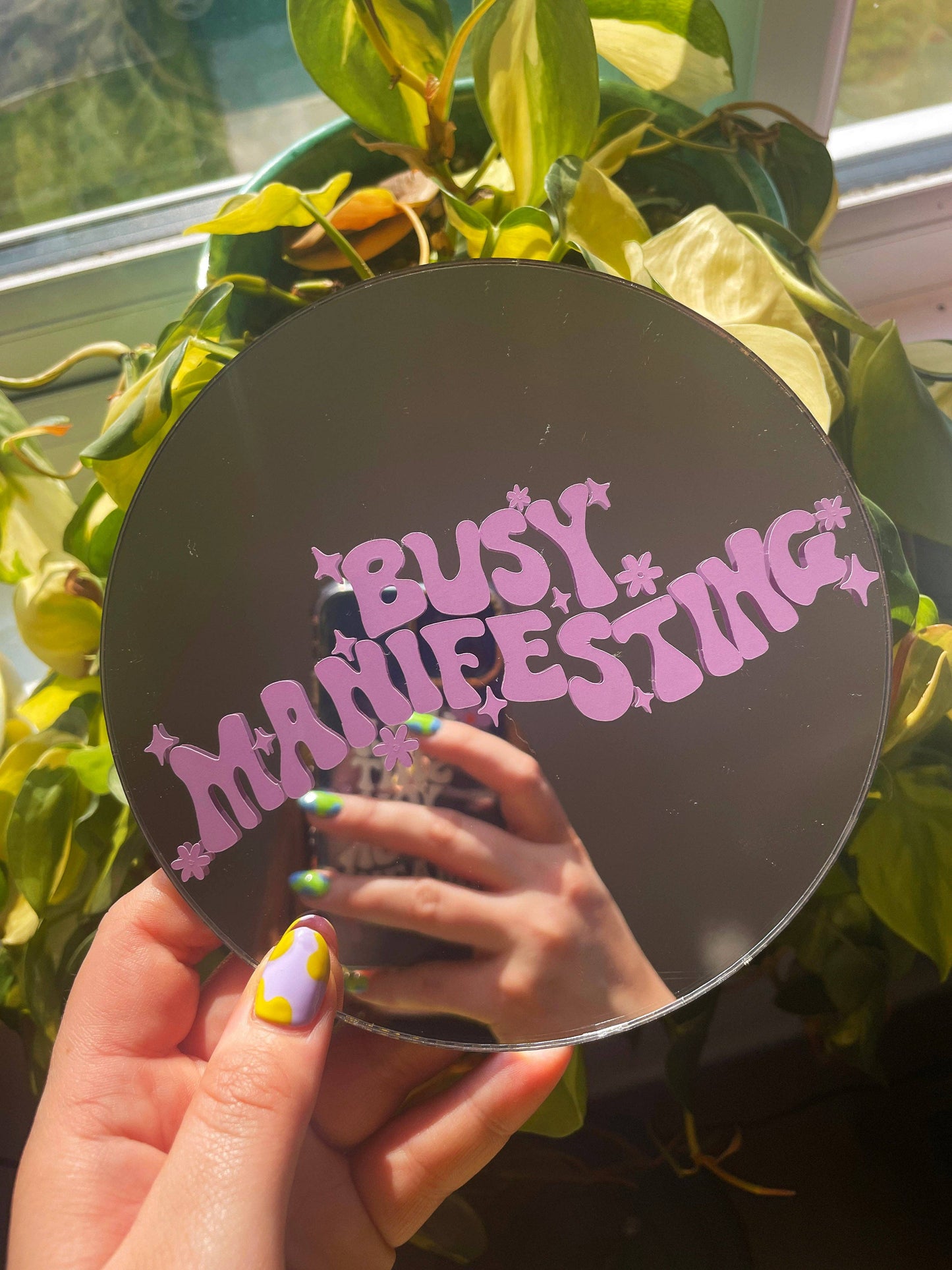 Printed Weird - Busy Manifesting Disc Mirror