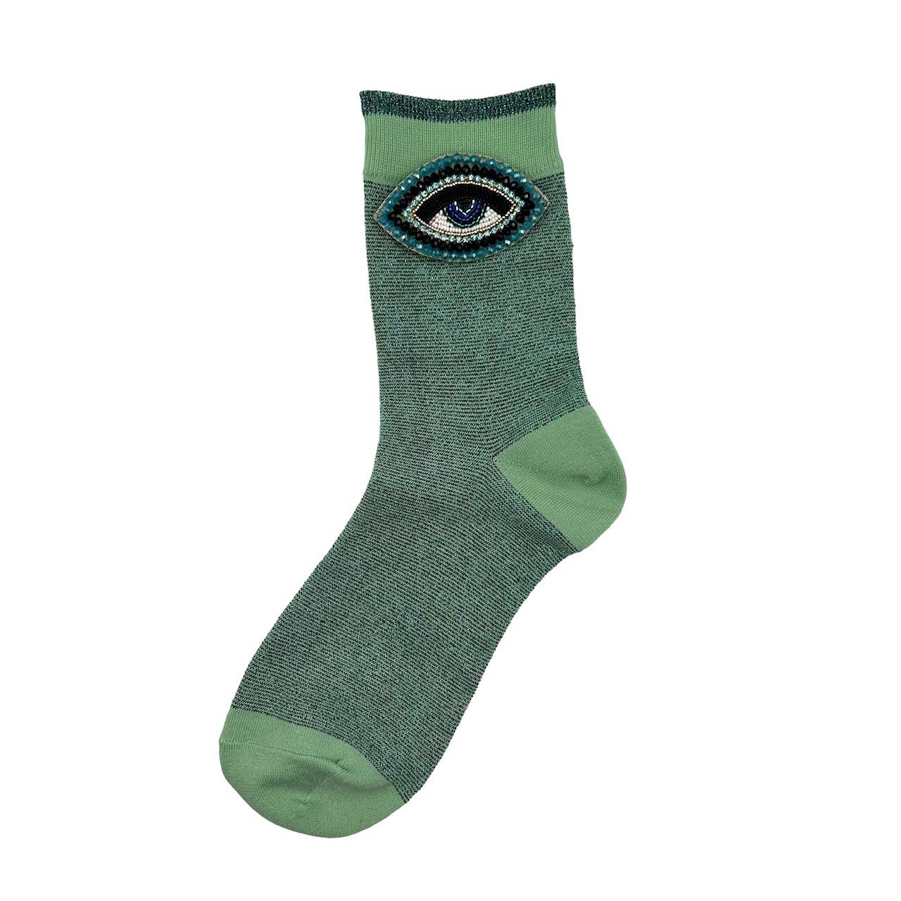 Sixton London - Tokyo socks with eclectic pins: Turquoise Turquoise eye