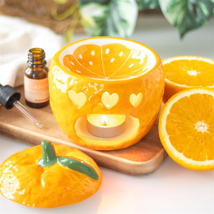 Orange Shaped Ceramic Oil Burner and Wax Warmer