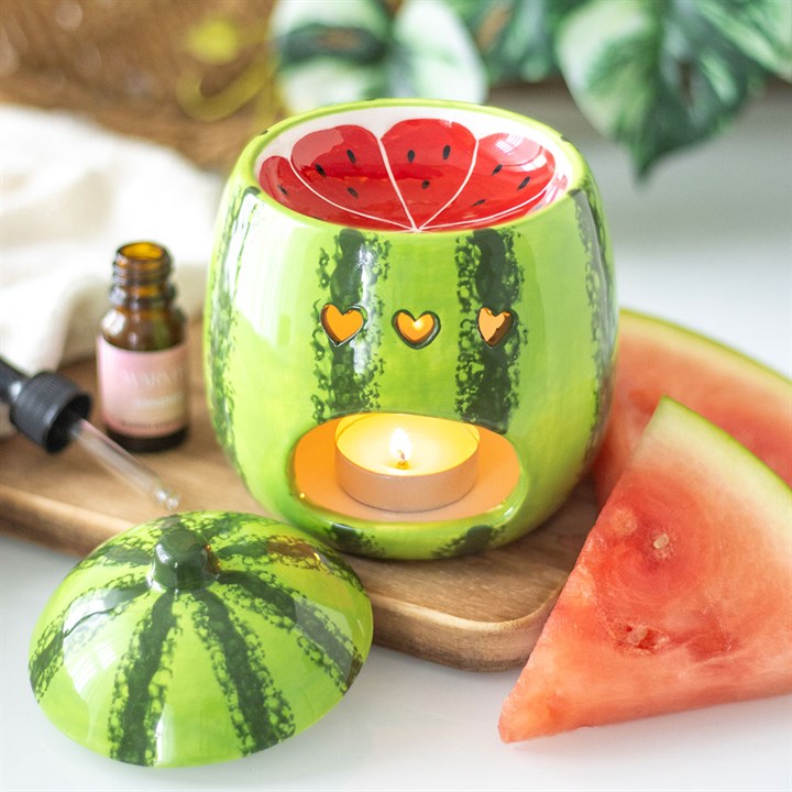 Watermelon Shaped Ceramic Oil Burner and Wax Warmer