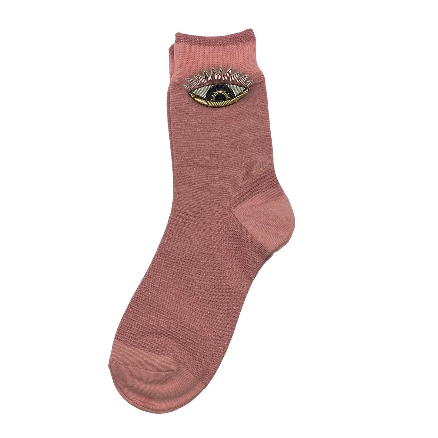 Sixton London - Tokyo socks with eclectic beaded pins: Pewter/ Petite insect