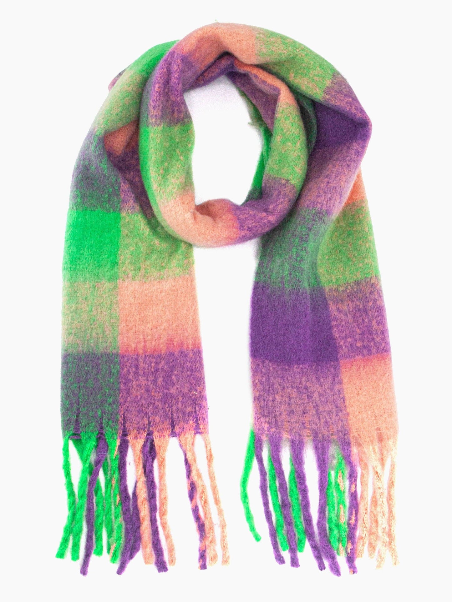 Sarta Accessories - Sara Heavyweight Scarf - Purple/Green, Check: One-size