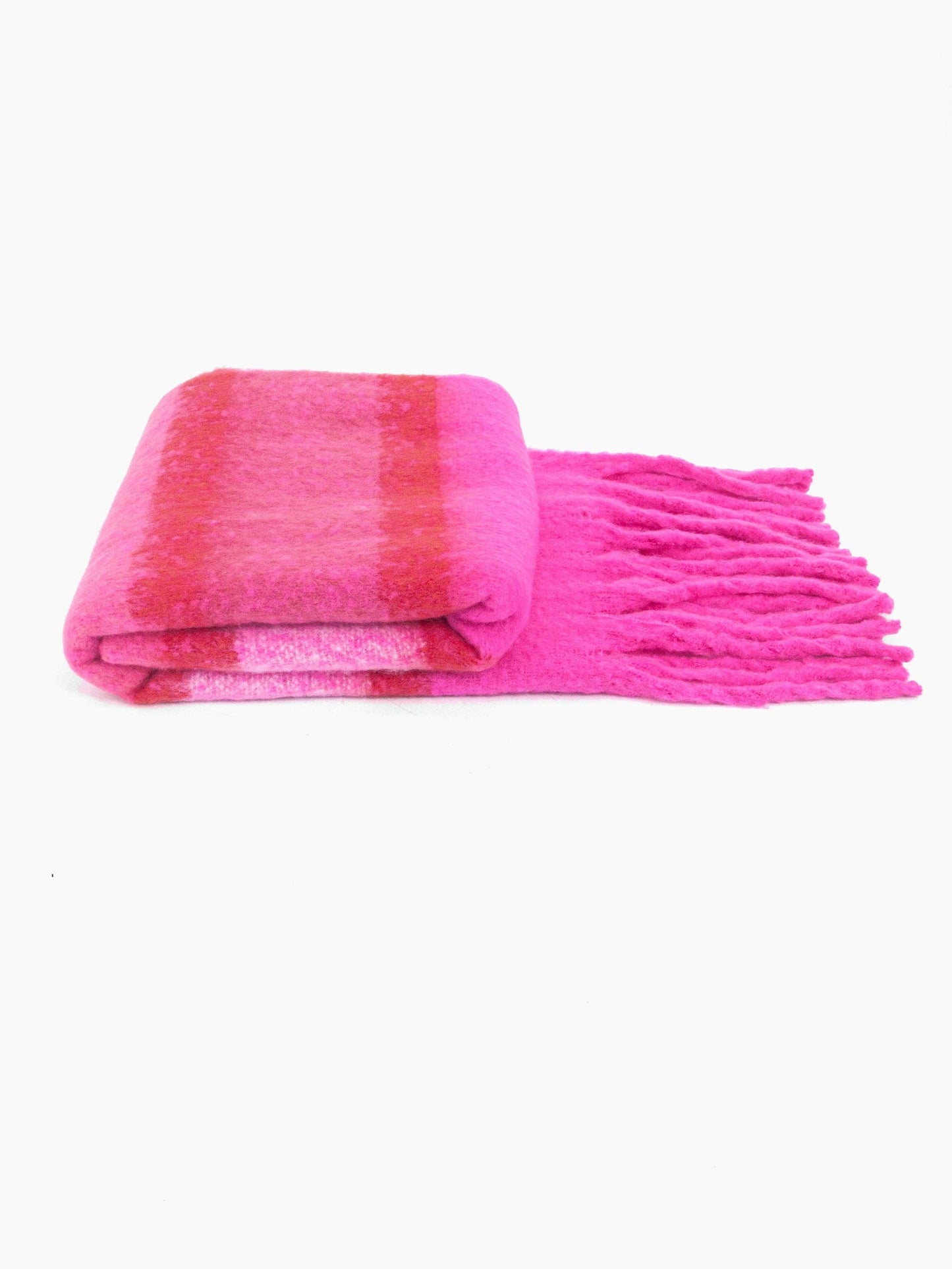 Sarta Accessories - Blair Heavyweight Scarf - Fuchsia, Colour Block Stripe: One-size