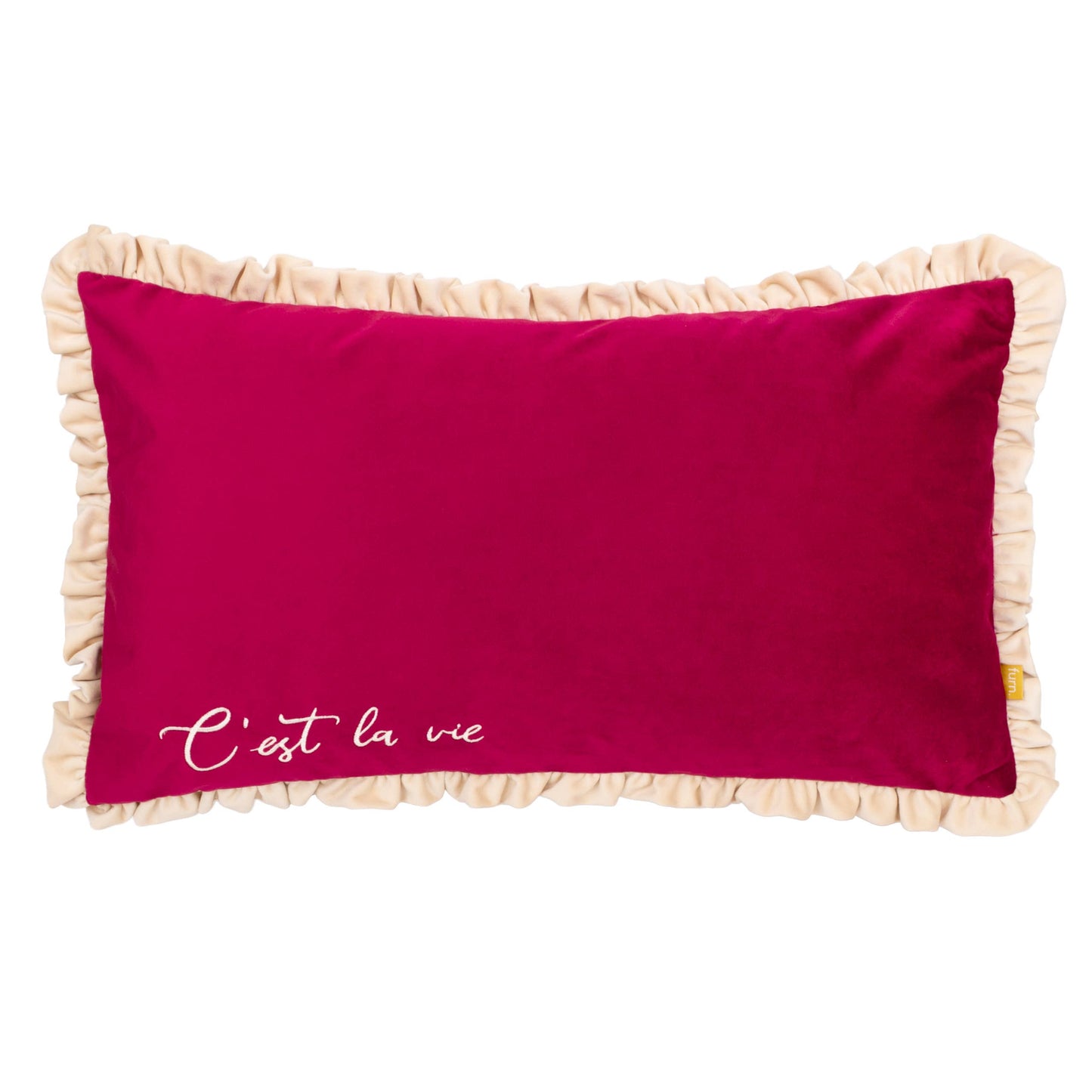 Riva Home - Cest La Vie Embroidered Cushion Berry: Berry / Polyester Filled / 30 x 50cm