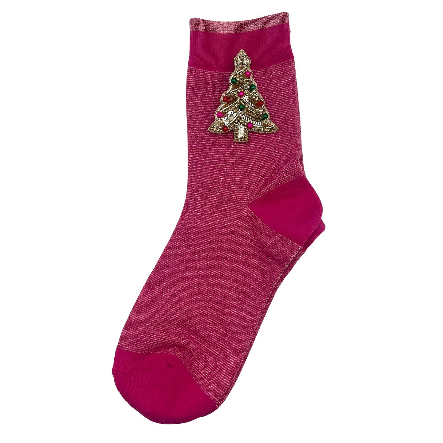 Sixton London - Tokyo socks with eclectic  pins: Bright pink golden eye