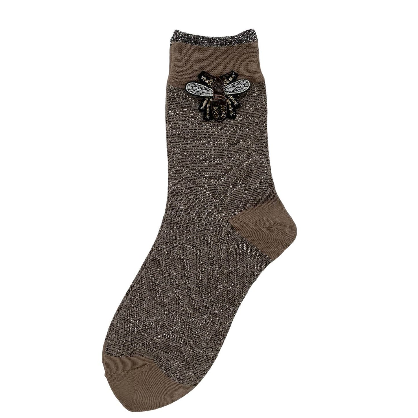 Sixton London - Tokyo socks with eclectic beaded pins: Teal/ Shell