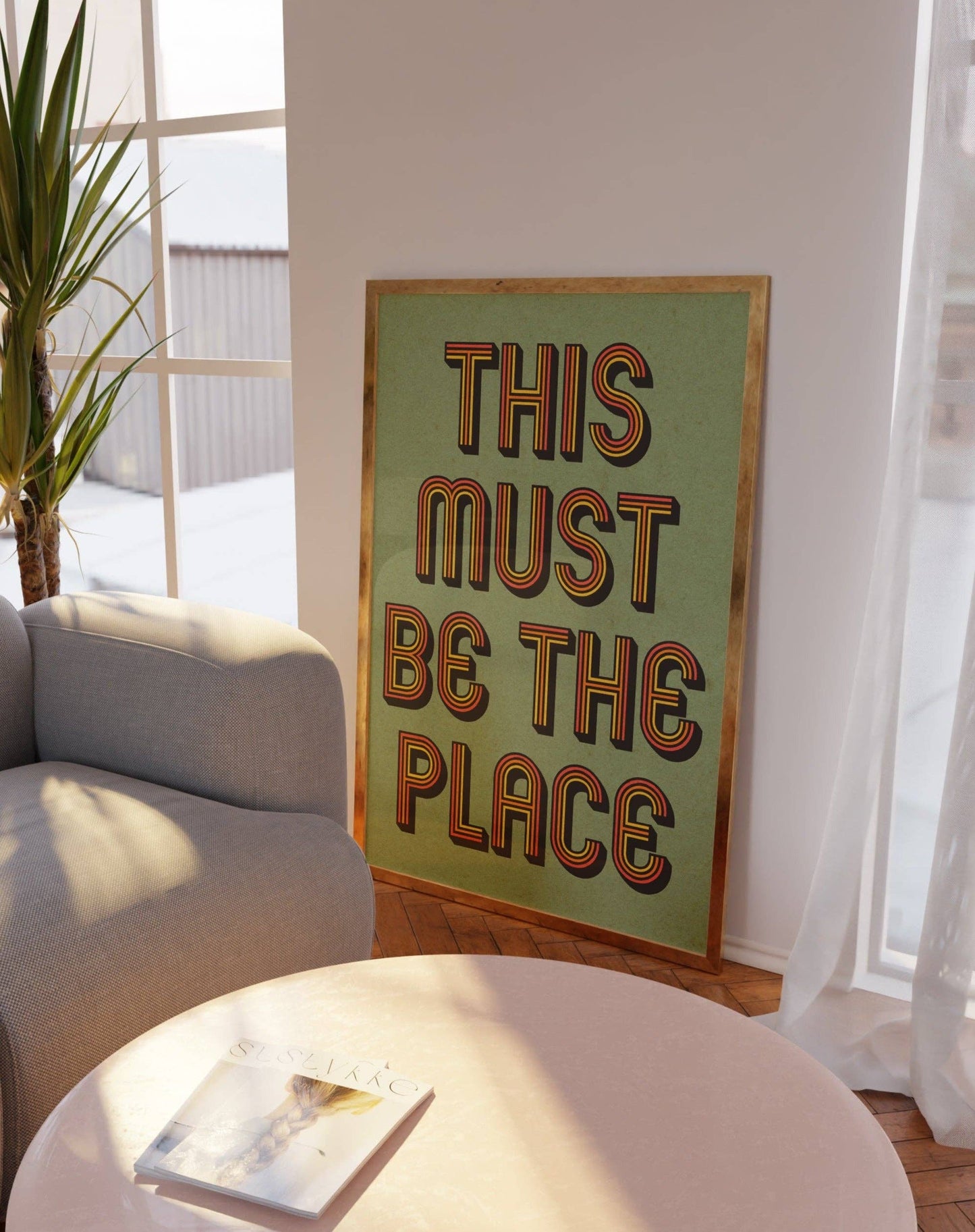 Twisted Rebel Designs - 'This Must Be The Place' Retro Print: A5 / Cream