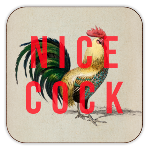 ART WOW - Coasters, Nice Cock by the 13 Prints: Cork