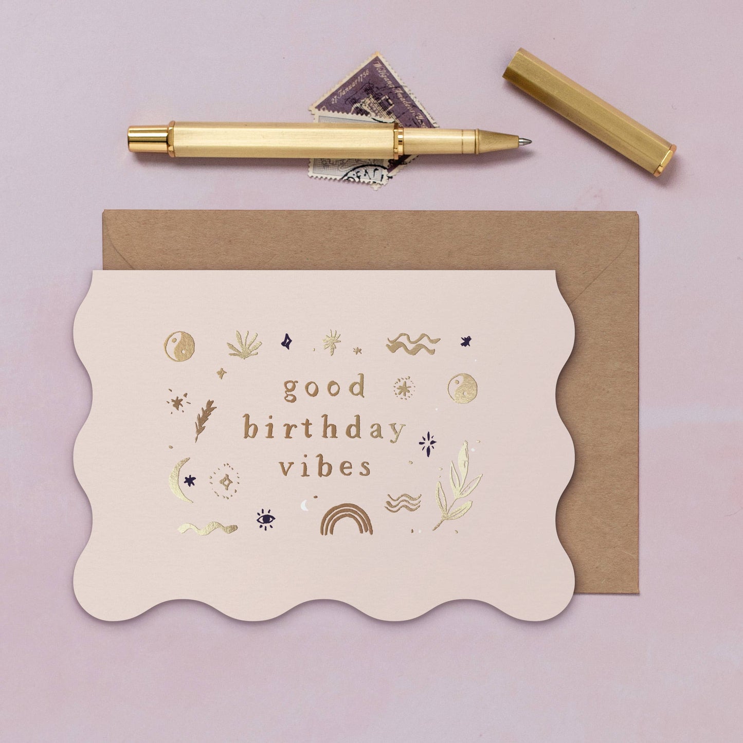 Sister Paper Co. - Good Vibes Birthday Card | Greeting Cards | Minimalist Card  CSC04