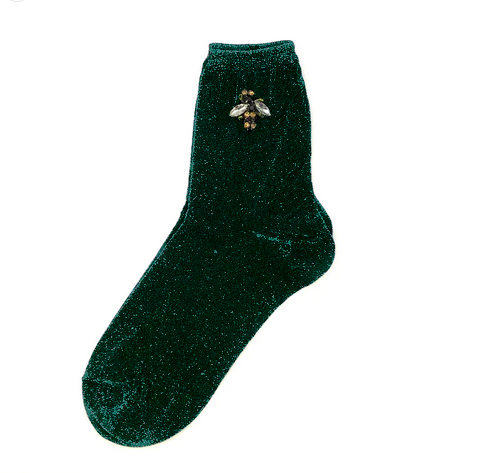 Sixton London - Rio socks With or Without Sparkly Bee Pin: Teal / Without pin