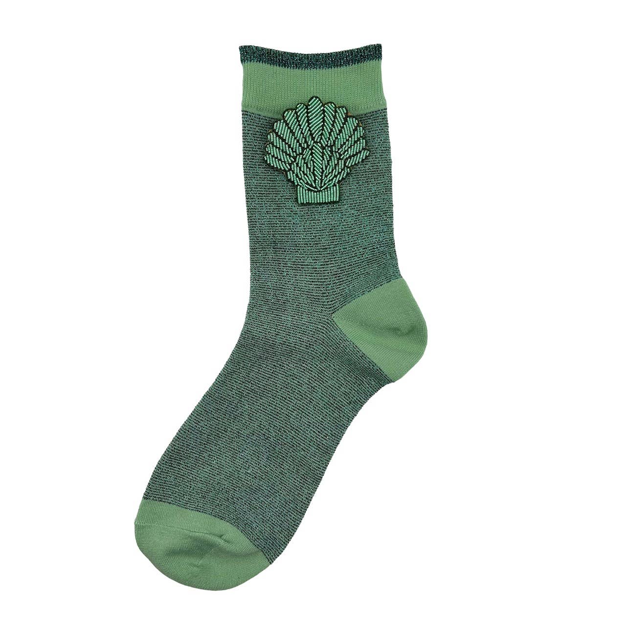 Sixton London - Tokyo socks with eclectic  pins: Turquoise Turquoise eye