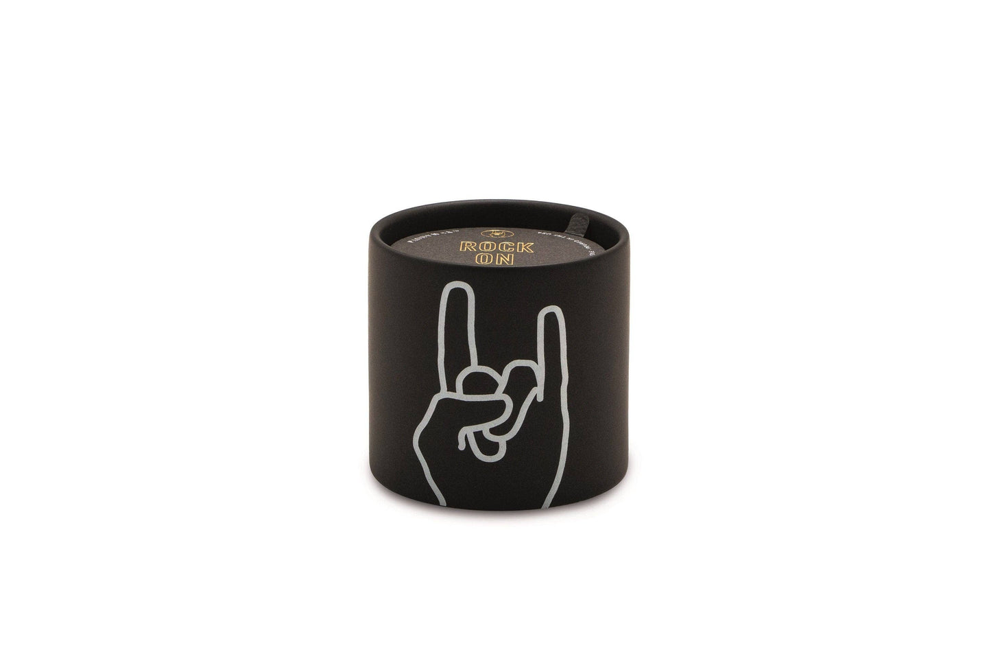 Impressions Ceramic Candle (163g) - Black - Rock On - Leather & Oakmoss