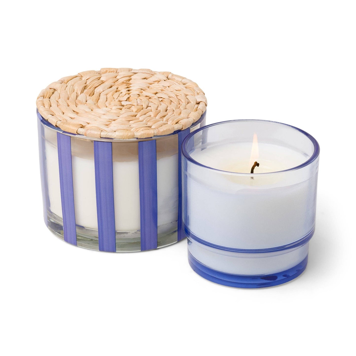 Designworks Collective - Paddywax Al Fresco Striped Glass Candle - Rosemary&Sea Salt