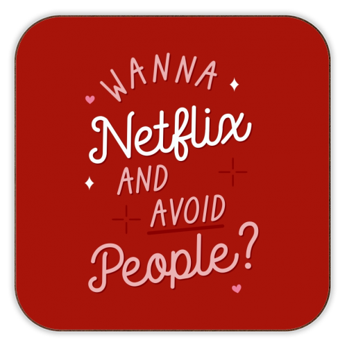 ART WOW - Coasters 'Netflix and chill print': Cork