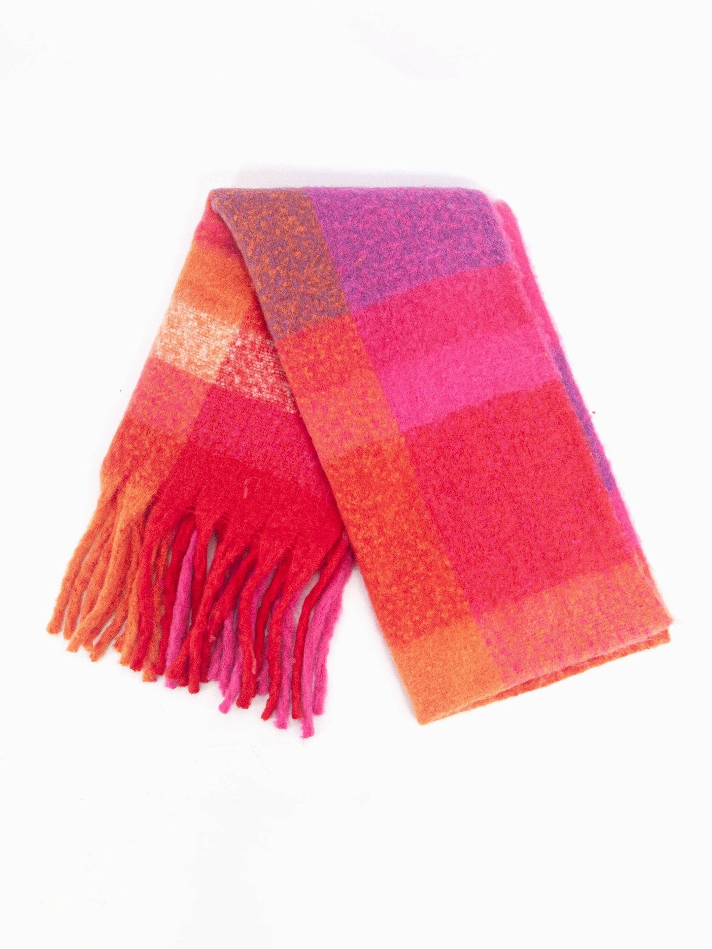 Sarta Accessories - Allie Heavyweight Scarf - Fuchsia, Square Colour Block: One-size