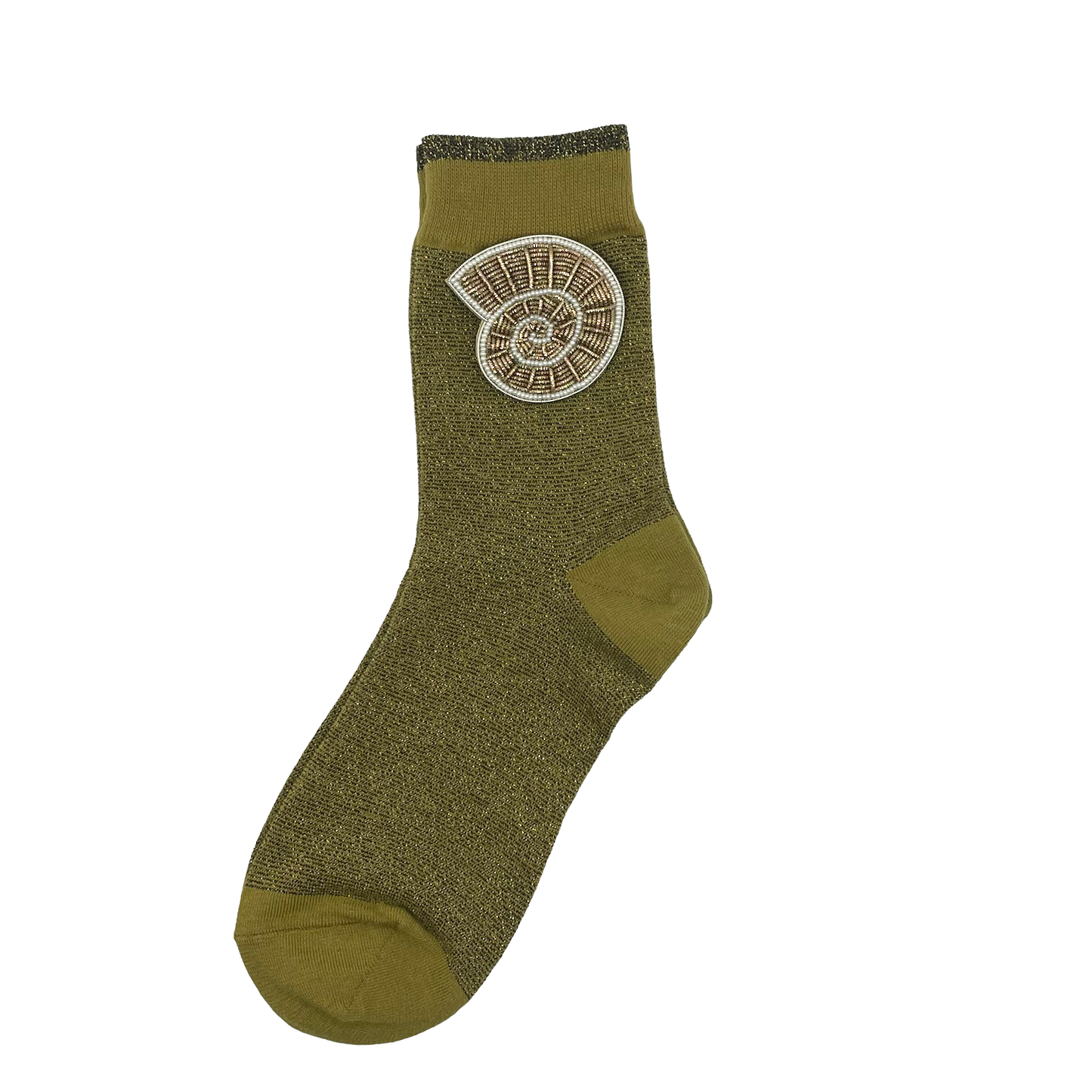 Sixton London - Tokyo socks with eclectic beaded pins: Teal/ Shell