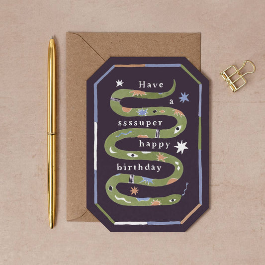 Sister Paper Co. - Ssssuper Snake Birthday Card | Male Birthday Cards  EQC02