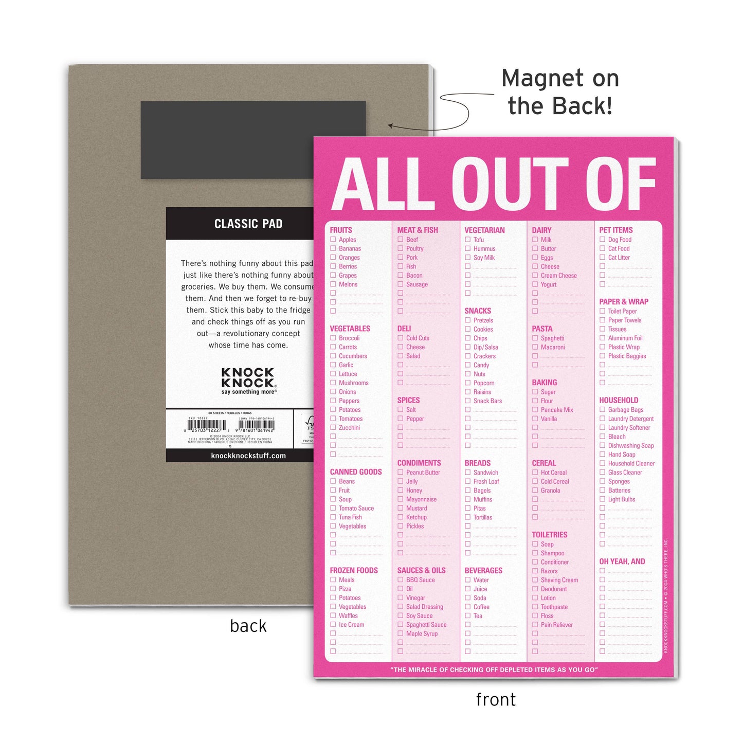 Knock Knock UK - Knock Knock Pad: All Out Of Pad Pink (with magnet)