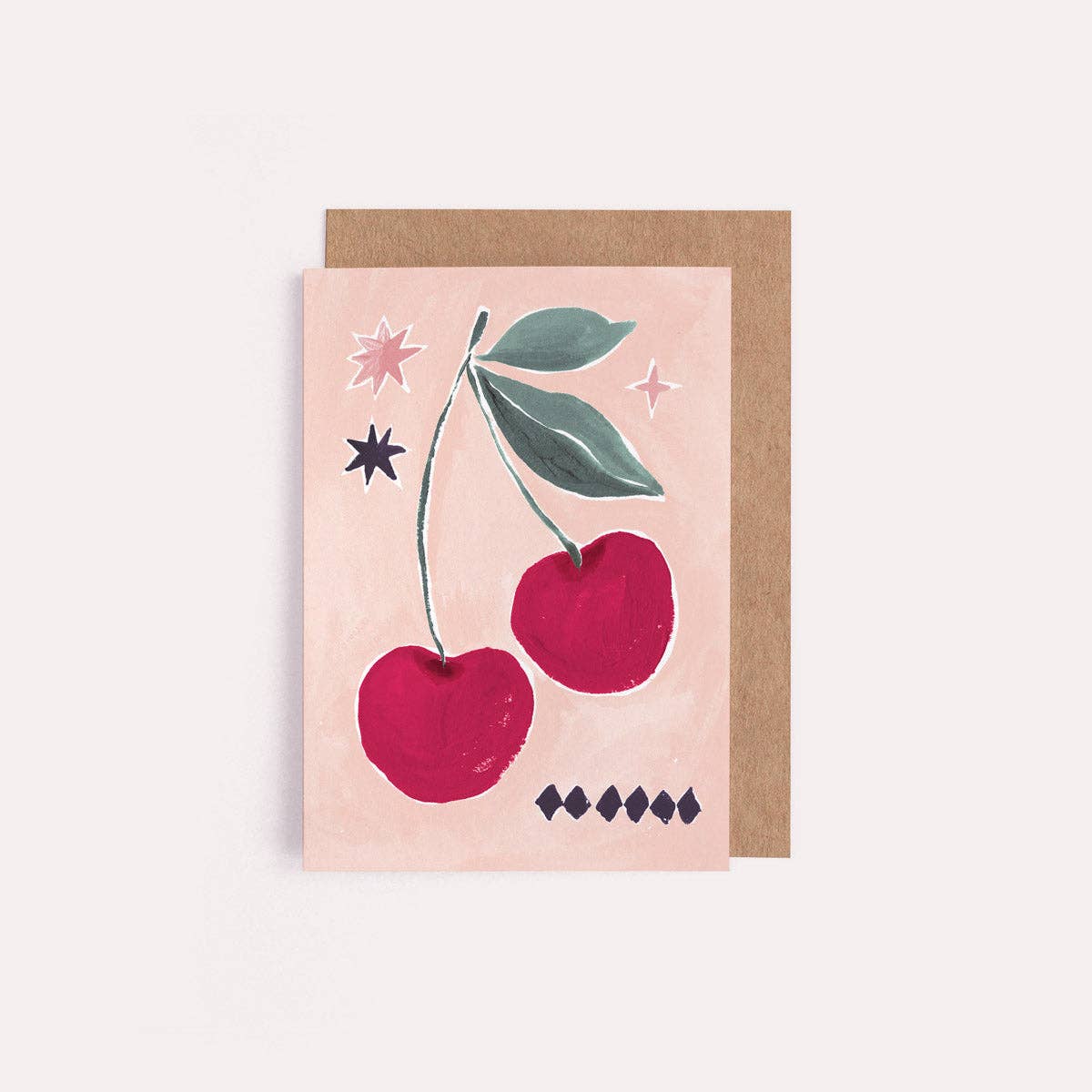 Sister Paper Co. - Cherries Mini Card | Petite Cherry Greetings Card | Birthday