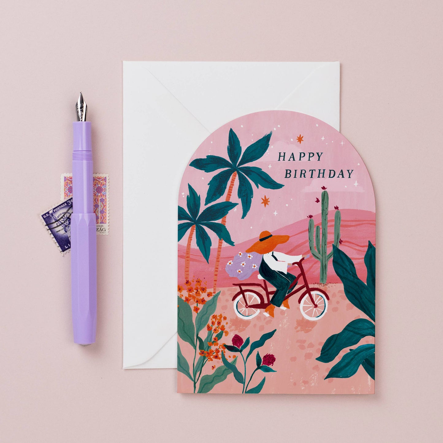 Sister Paper Co. - Sunset Bike Birthday Card | Female Birthday Card | Bohemian NVC02