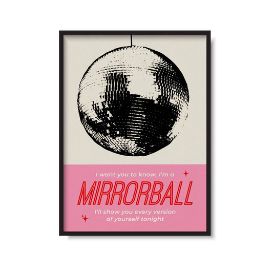 Twisted Rebel Designs - Mirrorball Taylor Swift Inspired Print: Pink / A5