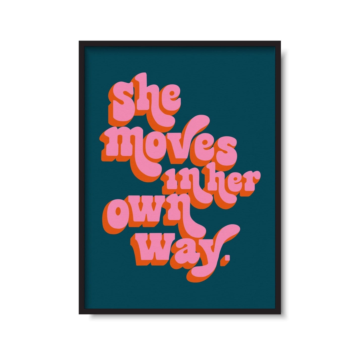 Twisted Rebel Designs - She Moves In Her Own Way Print: A5 / Blue / Pink / Orange