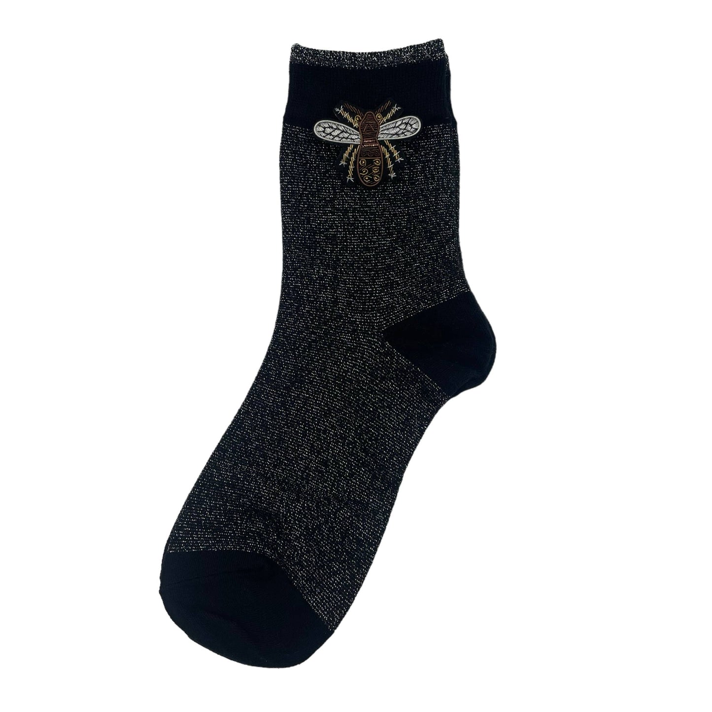 Sixton London - Tokyo socks with eclectic beaded pins: Teal/ Shell