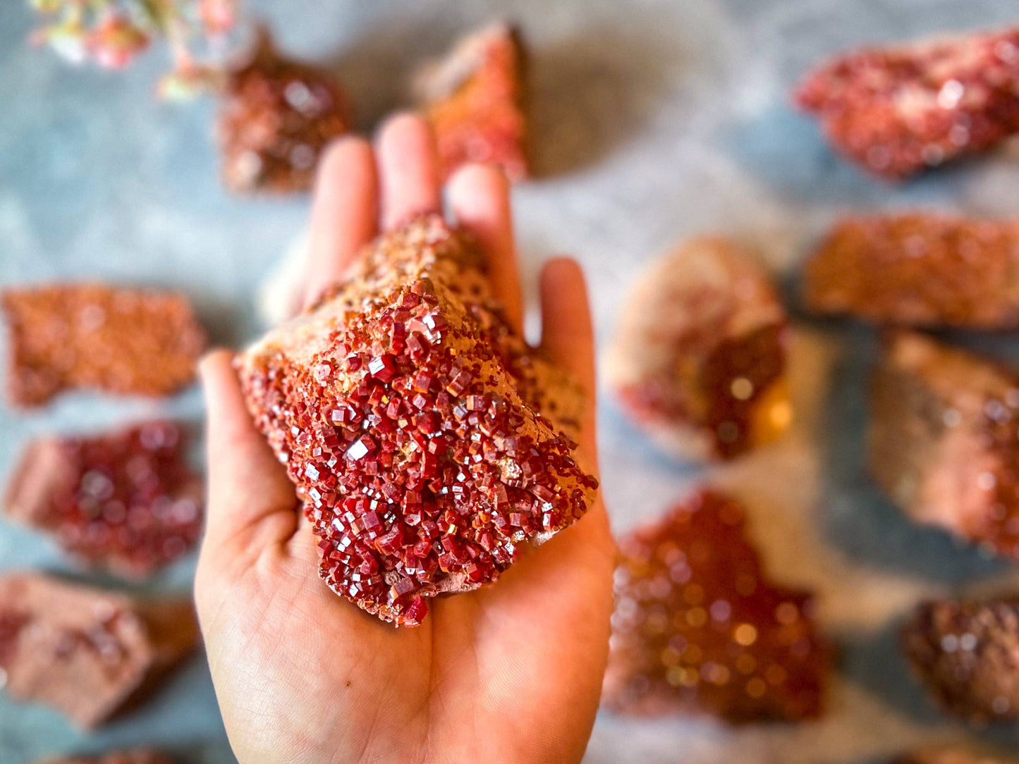 Vanadinite Cluster Specimens: 25-49 grams