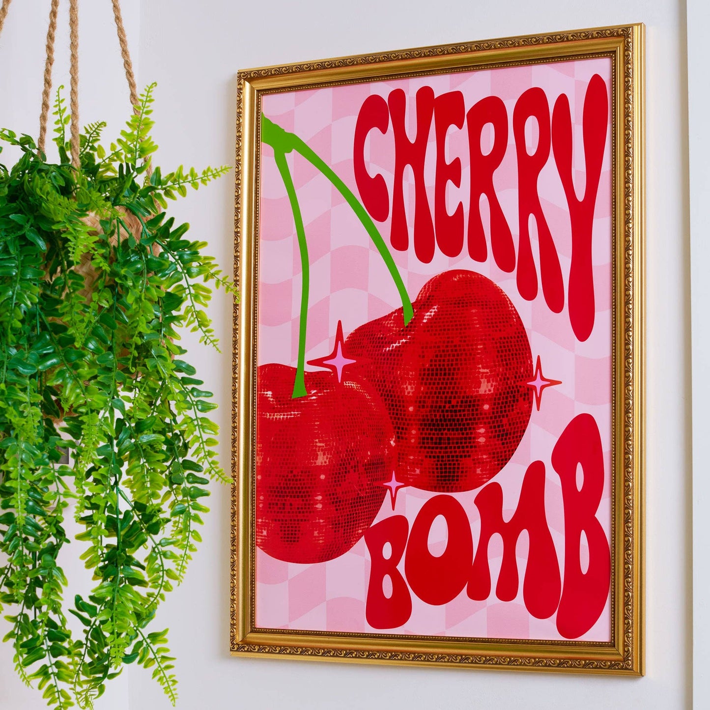 Printed Weird - Cherry Bomb Wall Print: A4