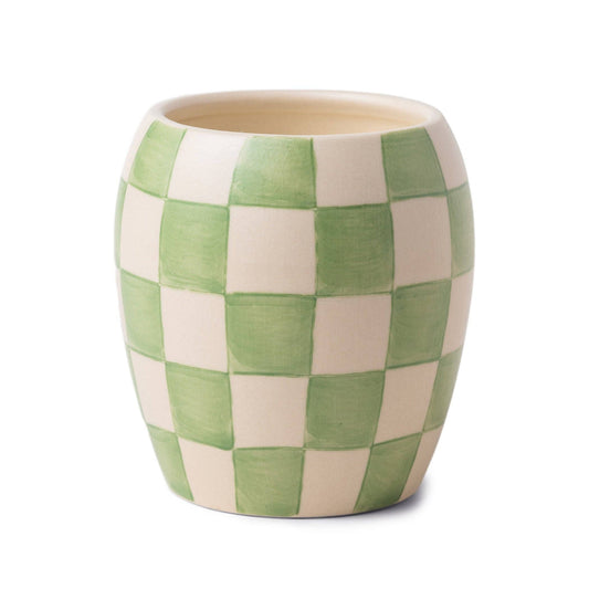 Designworks Collective - Paddywax Checkmate Porcelain Candle - Sage - Cactus Flower