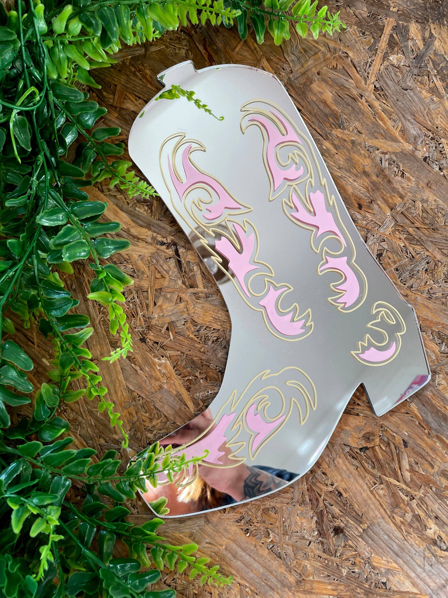 Printed Weird - Retro Cowboy Boot Mirror