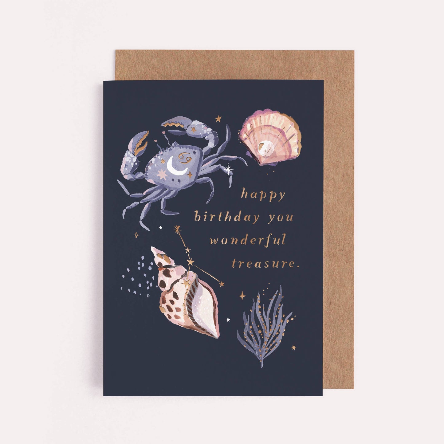 Sister Paper Co. - Treasure Zodiac Birthday Card | Cancer Star Sign Astrology ZDC06