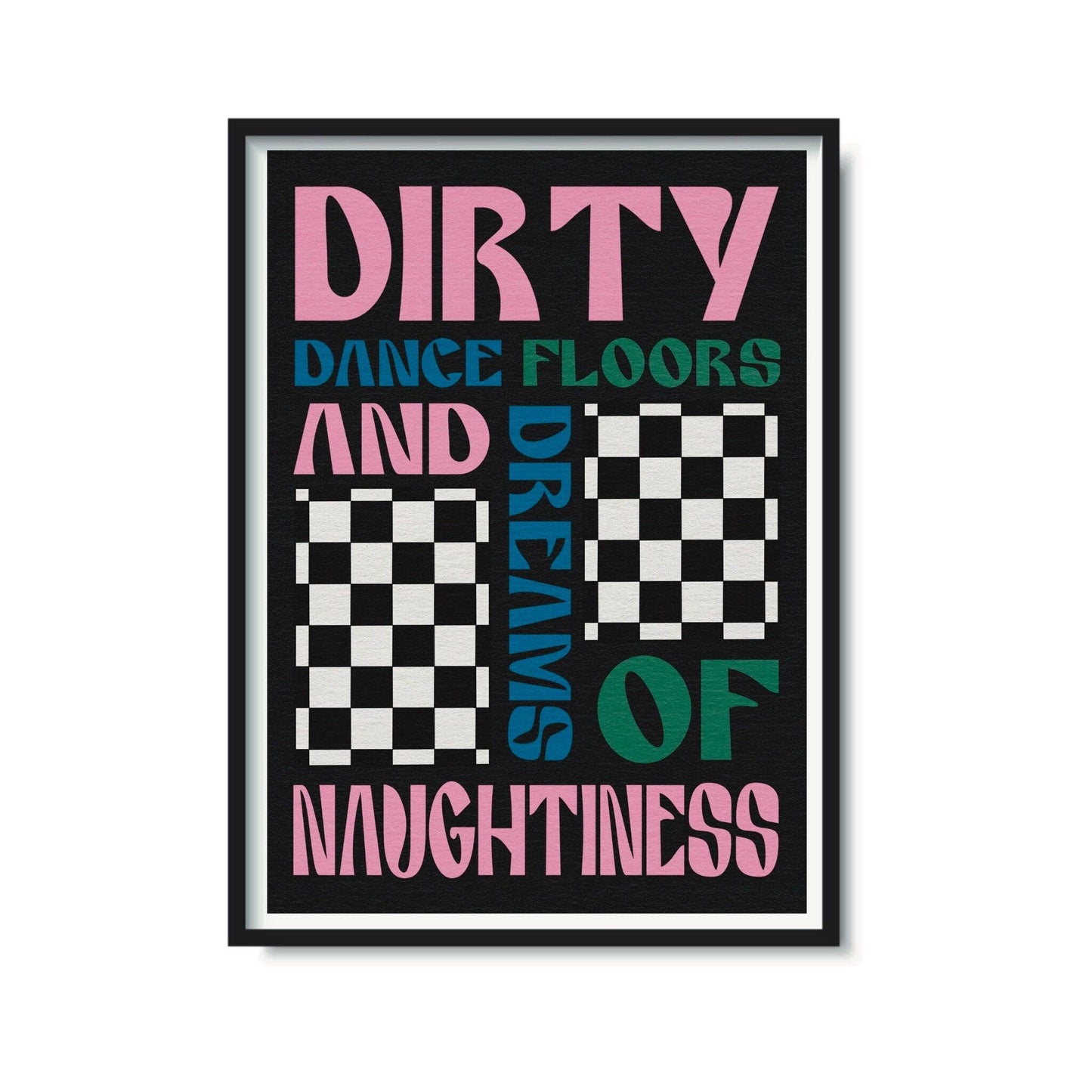 Twisted Rebel Designs - 'Dirty Dance Floors' Print: Black & Orange & Pink / A5