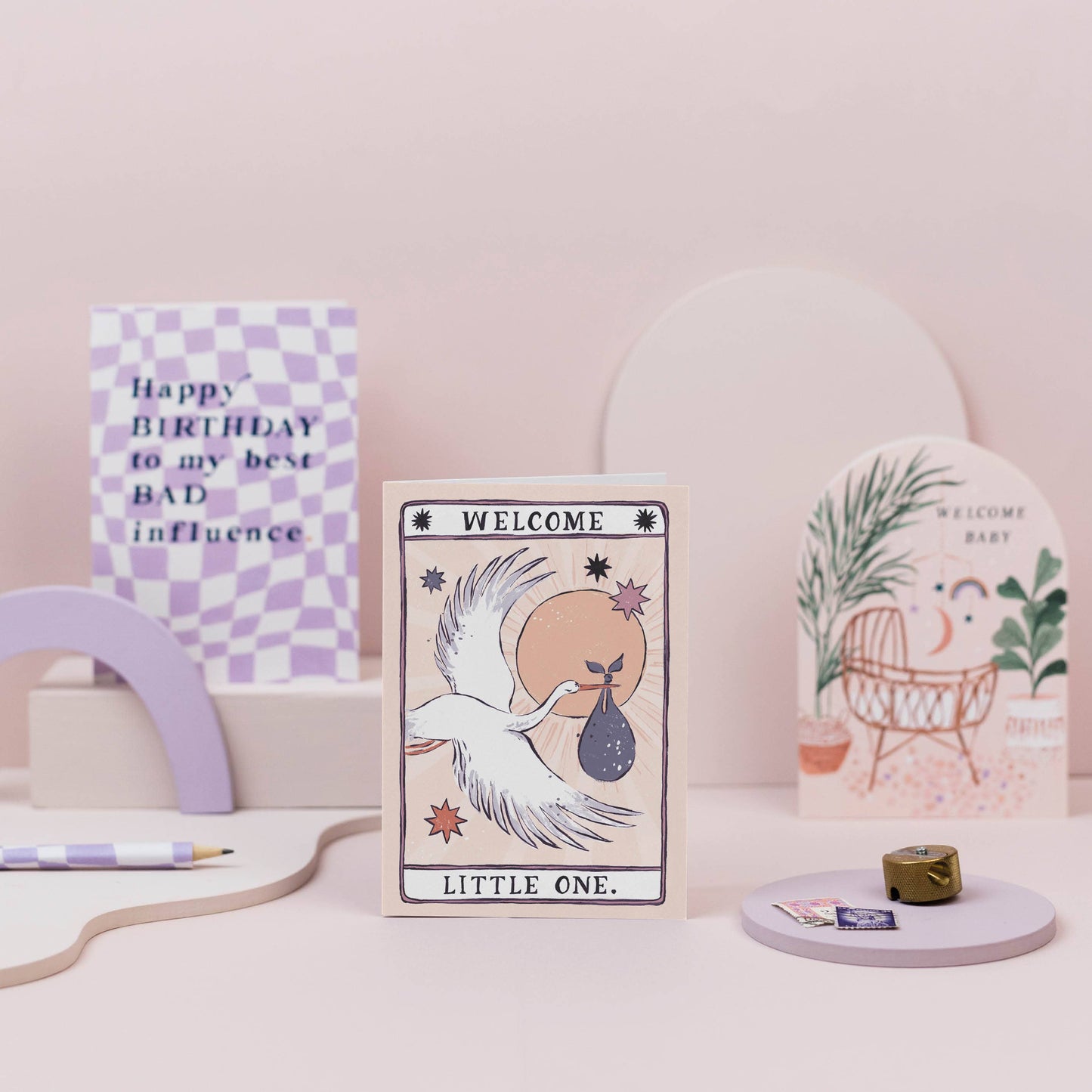 Sister Paper Co. - Stork New Baby Card | Gender Neutral Baby Cards | Adoption TAC05