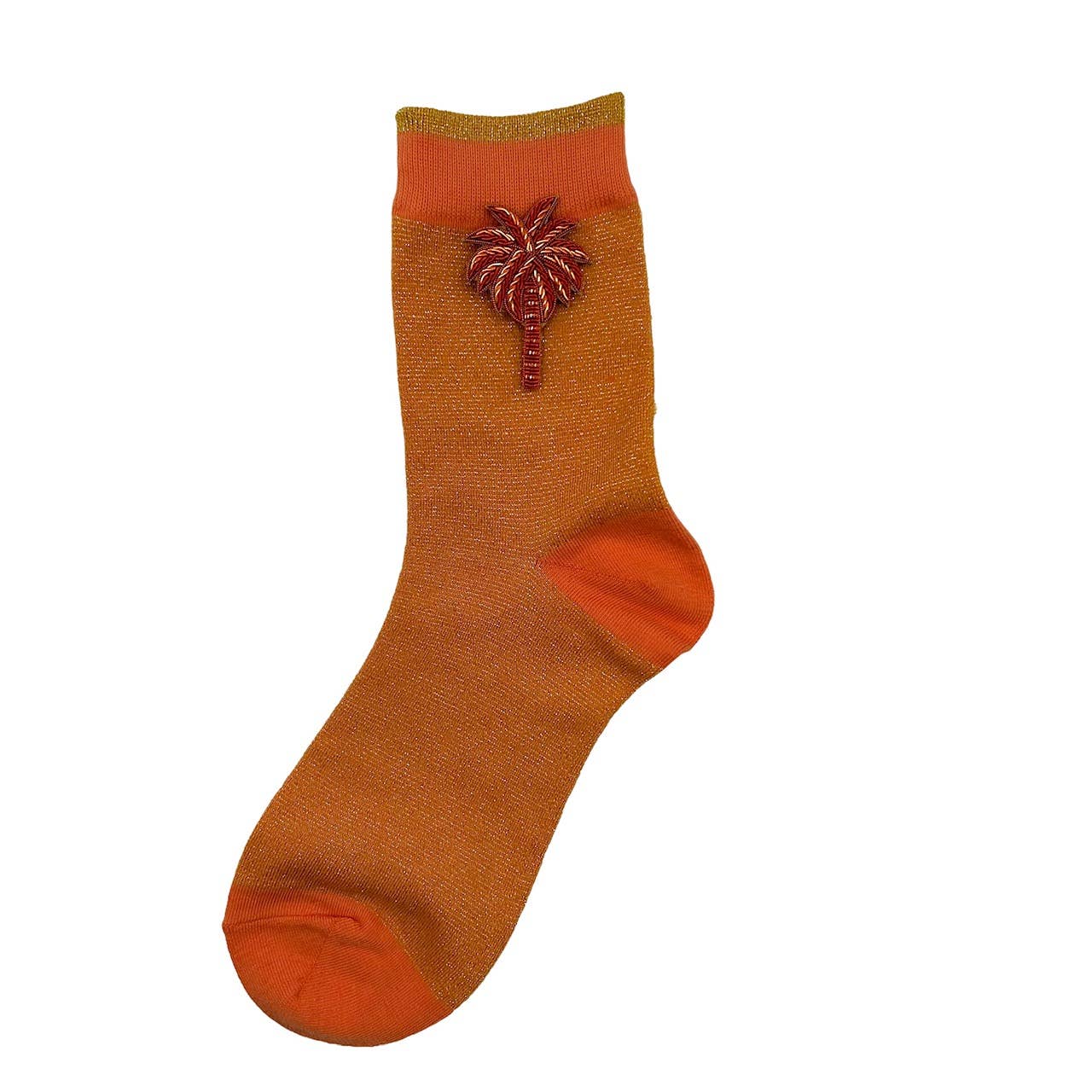 Sixton London - Tokyo socks with eclectic  pins: Bright pink golden eye