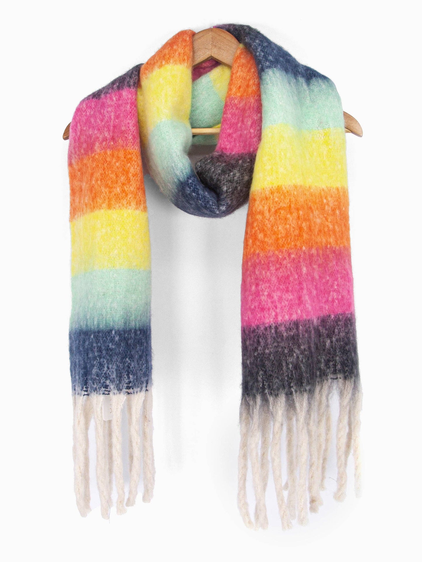 Sarta Accessories - Joey Heavyweight Scarf - Multi, Rainbow Stripe: One-size