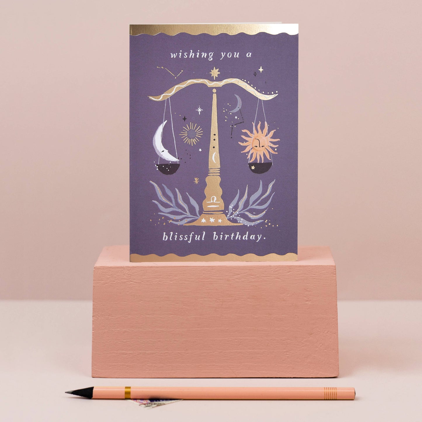 Sister Paper Co. - Scales Zodiac Birthday Card | Libra Star Sign Cards | Libra ZDC01