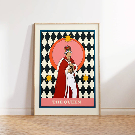 Twisted Rebel Designs - Freddie Mercury Queen Tarot Card Art Print: A5